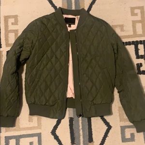 Banana republic green quilted bomber
